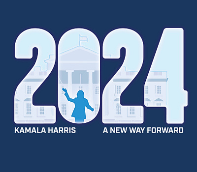 A New Way Forward 2024 democrat illustration kamala harris papercut patriotic politics president silhouette united states of america vice president