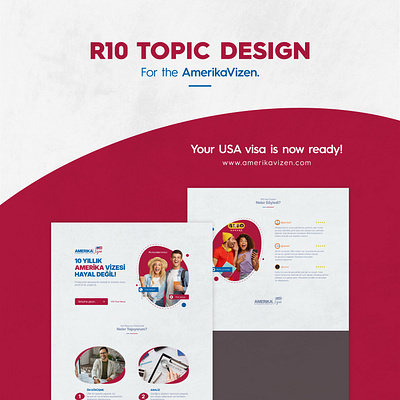 R10 Topic Design #1 american visa forum design landing page one page topic design