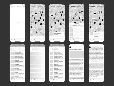 Prototype of a map module for a local tourism application app prototype ux