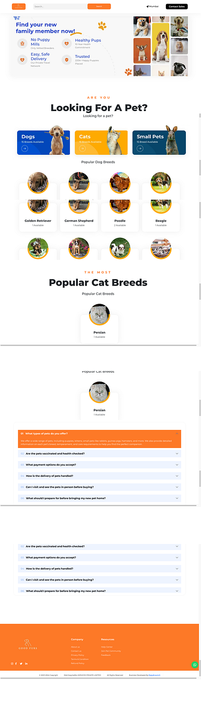 GoodFurs | Pet Adoption developement saas ui