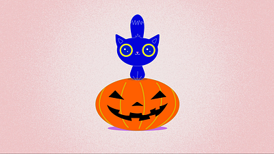 Halloween Cat Animated animation cat halloween happy halloween day illustration lottie animation pumpkin