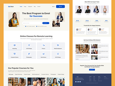 E-Learning (LMS) landing page cleanui course courseplatform design dribbble e learning edtech education figma landingpagedesign lms online online course study tech ui uidesign uxdesign webdesign website