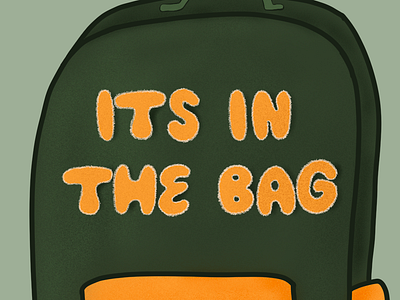 Peachtober 2024 Day 26: Backpack illustration peachtober typography