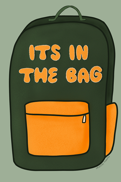 Peachtober 2024 Day 26: Backpack illustration peachtober typography