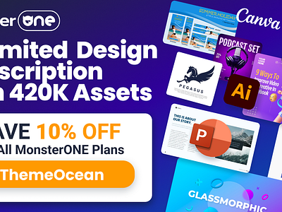 Unlock Creativity with MonsterONE! 3d animation branding digitalassets graphic design graphicdesign logo monstero monsterone motion graphics recommendedservice subscriptionservice ui unlockcreativity webdesign