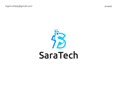 SaraTech logo - ST letter technology logo brand identity branding business logo company logo icon letter mark logo logo design logomultiply logos saas st tech technology ts ts logo