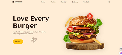 Modern Burger Shop Design animation ui