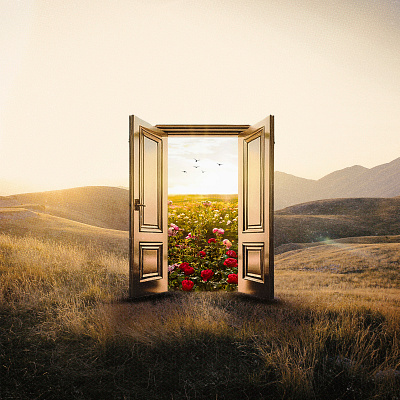 A Better Yes - Cover Art albumart christian church coverart design doors faith floral god graphic design illustration midjourney photoshop