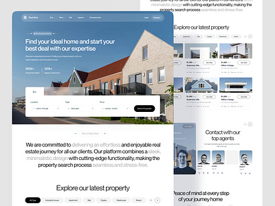 Real Estate Landing Page app clean designer home home page landing page landing page design lisitng property real estate real estate agency real estate design real estate web real estate website ui web web design web ui webflow website design