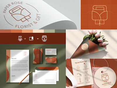 Paper Rose branding design florist graphic graphic design identity logo