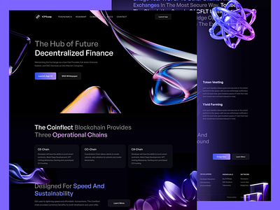 Crypto Landing page banking crypto crypto landing page cryptocurrency cryptocurrency landing page dark defi design dex finance fintech ico landing page saas token ui web design web design inspiration web3