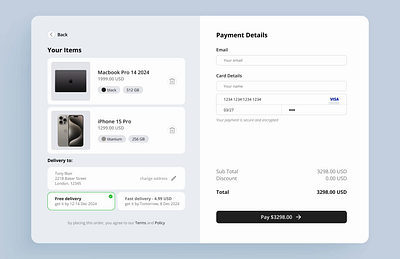 Daily UI day #2 - Credit card checkout checkout credit card design prototype ui ux