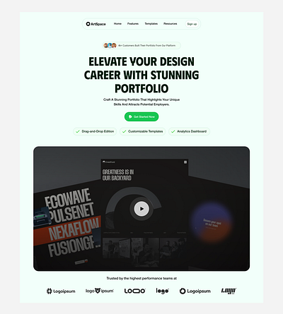 ArtSpace design figma hero section landing page ui ui design uiux user experience user interface