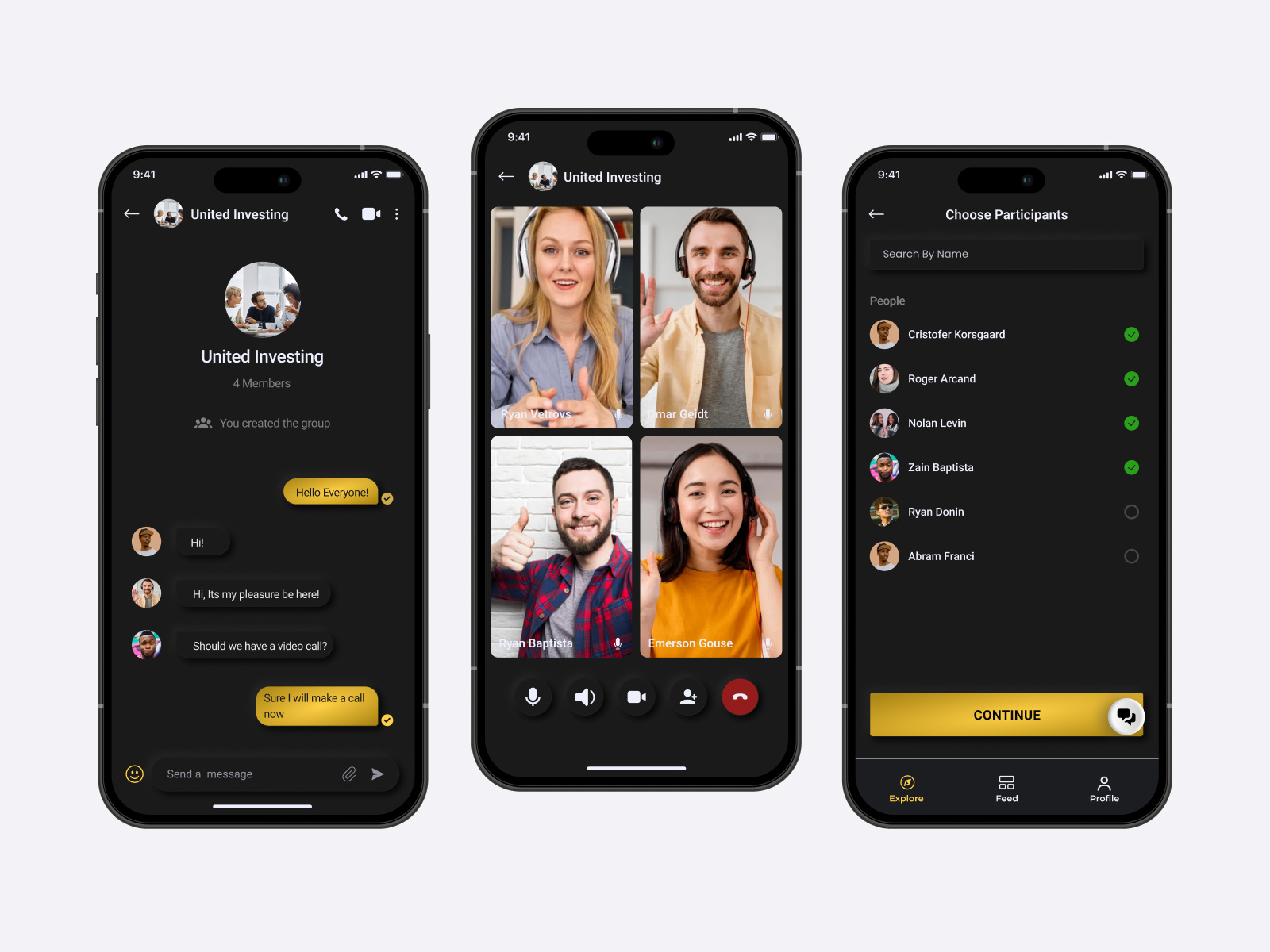 Chat & Video Call UI for Investing App clean clean ui concept design mobile app mobile app design mobile ui ui uiux uiux design user experience design user interface design ux webdesign website