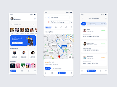 Redesign Barber & Salon Mobile App app design application booking app health app mobile mobile app mobile app design popular app promo respinsive design salon app salon appointment app salon booking ui uiux