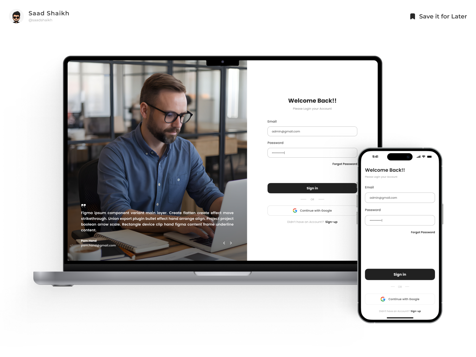 Professional Login Page ✨ app app design auth clean design figma login minimal mobile mobile app professional professionals signup superb ui ui design uiux web web design website