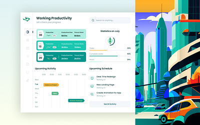 A dashboard for productive work design ui ux