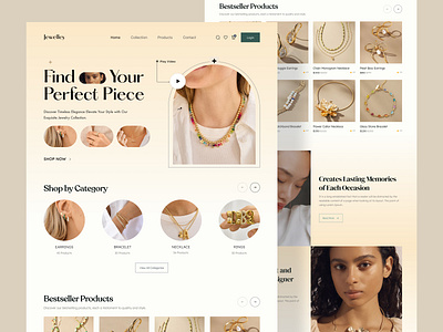 Jewellery eCommerce Website e commerce ecommerce website fashion home page jewelery jewellery jewellery ecommerce website jewellery shop jewellery website design landing page landing page design minimal design online store shop uiux web design website design website landing page