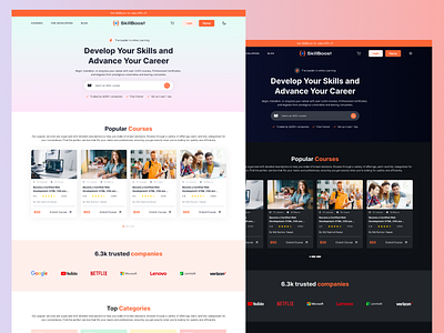 Skillboost - E-learning & Coding test platform branding e learning e learning landing page e learning platform e learning platform design education platform landing page design