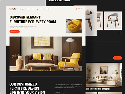 FurniSphere - Furniture Ecommerce Website Design chair e commerce e commerce landing page e ommerce furniture website furniture furniture landing page furniture store home decor furniture store interior shopify shopify store shopify theme sofa web web design web ui