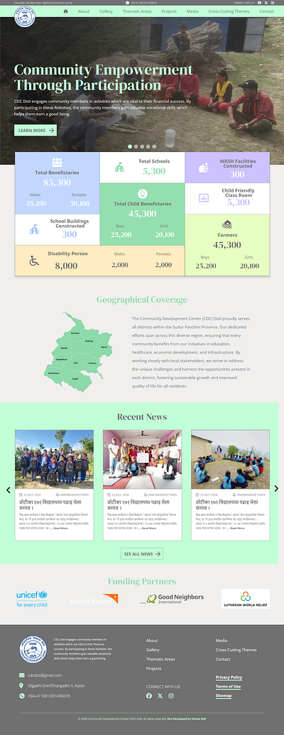 CDC Doti Website - Homepage cdc design doti homepage nepal non profit ui ux website