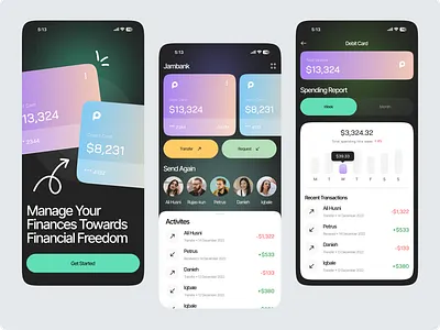 Finance app /Money management app finance management moblile app receiving transfer ui ux wallet