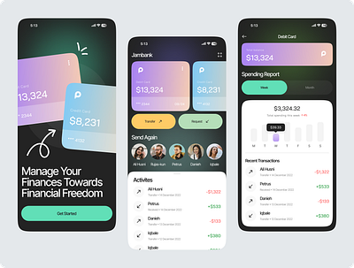 Finance app /Money management app finance management moblile app receiving transfer ui ux wallet