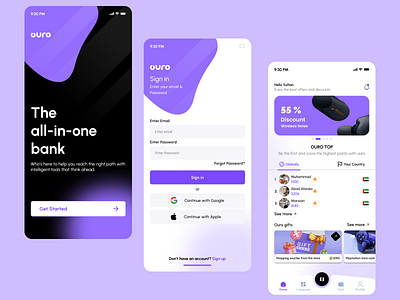 OURO Revamp Mobile App UX/UI Design adobe xd figma modern design