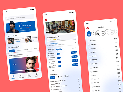Online Barber Shop Appointment UX/UI adobe xd figma uxui design