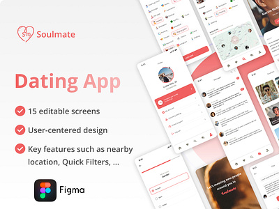 Dating app UI design app app design app screens case study dating app design filter home page onboarding search sign up ui ui design uiux user centered design ux design