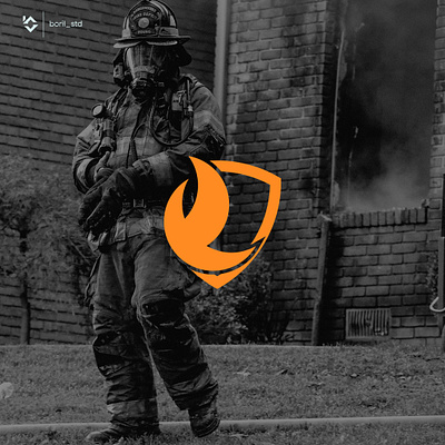 Shield Fire logo design branding fire graphic design logo shield