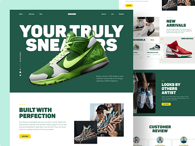 MEMORI - Shoes Store Landing Page cart e commerce e commerce website ecommerce landing page ecommerce store online store shoe shop shoes shoes store shop shopify store website