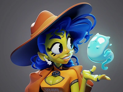 Witch 3d art character concept creative design stylized zbrush