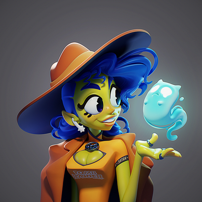 Witch 3d art character concept creative design stylized zbrush