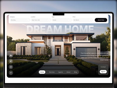 🏠 Find Your Dream Home | Real Estate Website Hero Section 🏠 advanced property search filters branding bream home cancel design ecommerce final hero home illustration landing page logo luxury home listings modern real estate property search interface ui ui design user centered web design website design