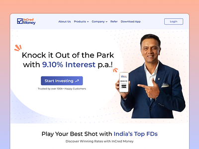 InCred Money UI Redesign banking bonds branding design fd figma finance fintech fintech design fixed deposit fresher incred money investment landing page portfolio redesign shares stocks ui ux