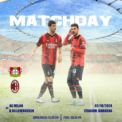 🌟 AC Milan Matchday Design 🌟 ac milan champions league creative marketing design inspiration digital art event promotion fan engagement football artwork football design game day design graphic design matchday experience matchday poster milanista soccer graphics sports branding sports visuals team spirit ucl matchday uefa champions league