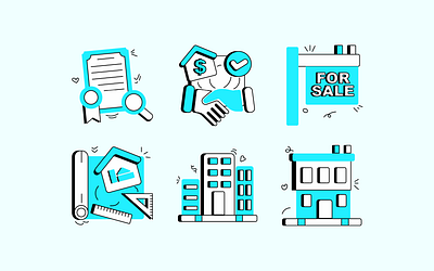 Real Estate Icon Illustration Exploration 1 agency architecture building experiment icon icon design icon set illustration line property real estate style vector vector icon