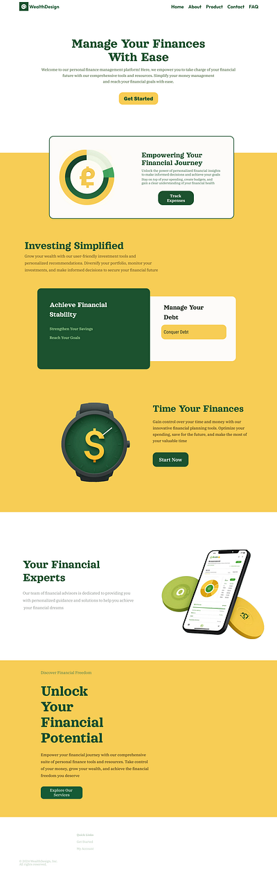 Finance landing page design figma product design ui