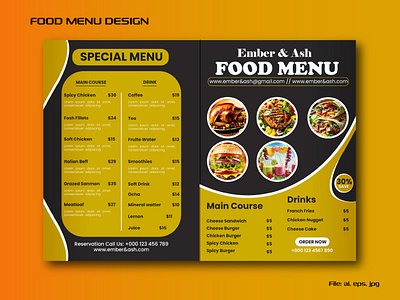 Food Menu design cafe design food food menu graphic design menu menu design restaurant