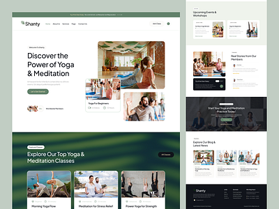 Shanty - Yoga & Meditation clean design elementor landingpage meditation website ui ui design website design website template yoga website