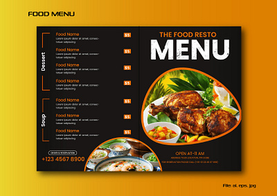 Latest Food or Restaurant menu design cafe