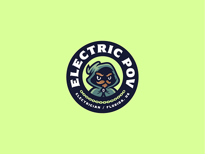 Electric POV Logo Design branding character electric electrician eye graphic design logo logo design magic mascot logo pov visual identity wizard