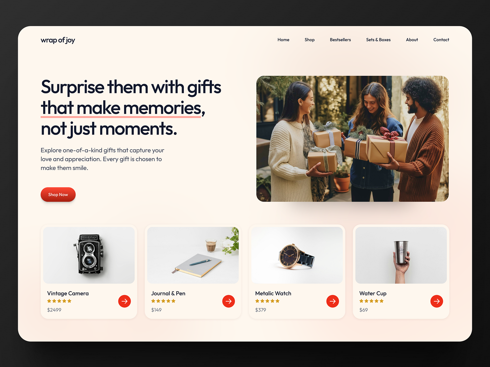 Hero section UI design of an ecommerce landing page by Mesut Yılmaz on ...