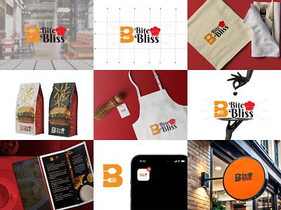 Bliss Bite - Restaurant Branding Concept bliss bite brand elements brand identity branding concept color palette creative direction culinary branding dining experience elegant design food and beverage hospitality design logo and identity logo design marketing materials menu design modern aesthetics restaurant branding restaurant identity unique branding visual identity