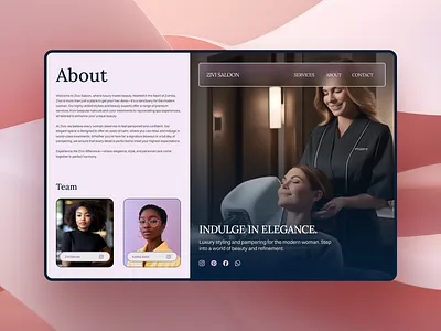Saloon About Section Exploration about page beauty saloon ui
