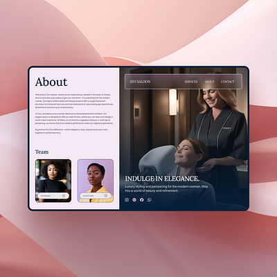 Saloon About Section Exploration about page beauty saloon ui