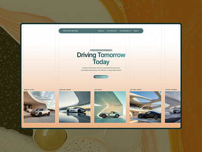 Futuristic Car Company Landing page exploration car company hero section landing page lucury car ui