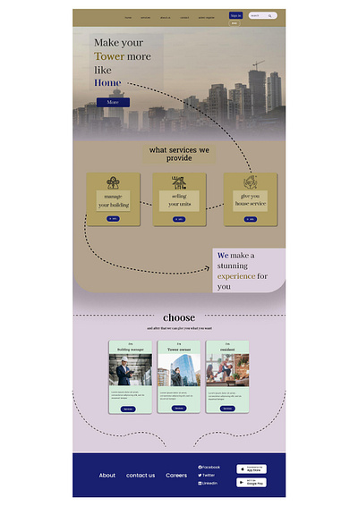 website platform for buildings and tower services branding ui