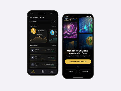 Crypto Wallet App UI app app design clean concept crypto crypto app dark fintech mobile mobile app trade ui ux uxui wallet wallet app wallet app design webdesign website